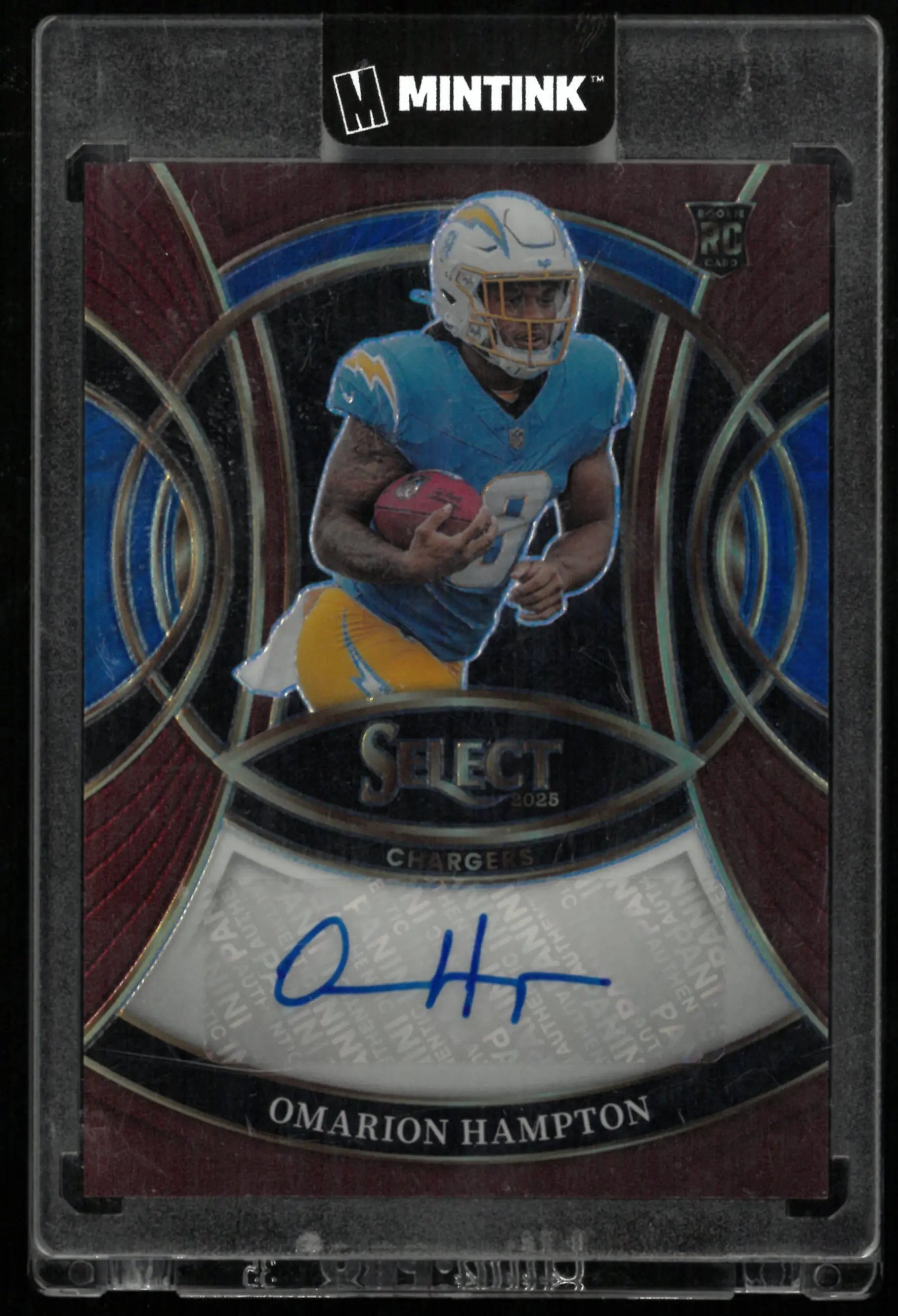 2025 Panini Select Rookie Signatures Omarion Hampton /75 Auto RC 