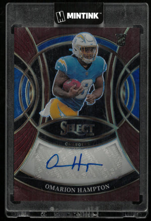 2025 Panini Select Rookie Signatures Omarion Hampton /75 Auto RC 