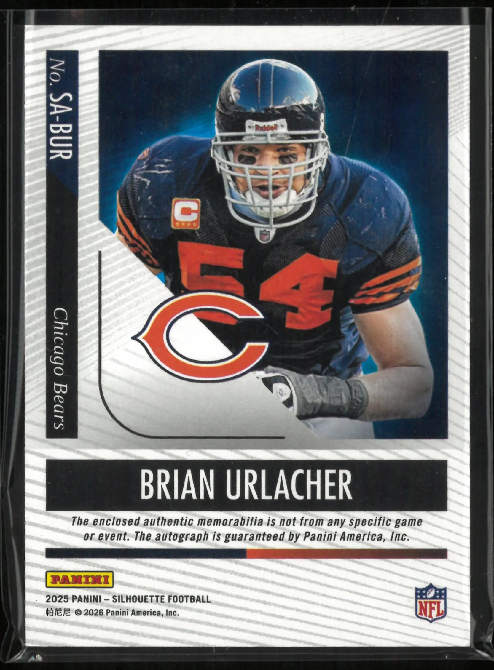 2025 Panini Silhouette Brain Urlacher Patch Autograph Auto /10 