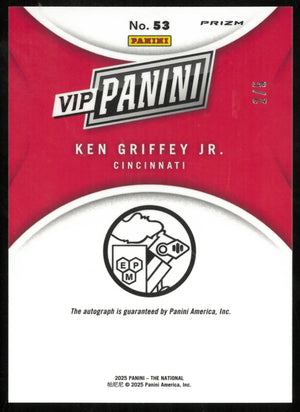 2025 Panini The National VIP Gold Ken Griffey JR. Nebula Auto /5 