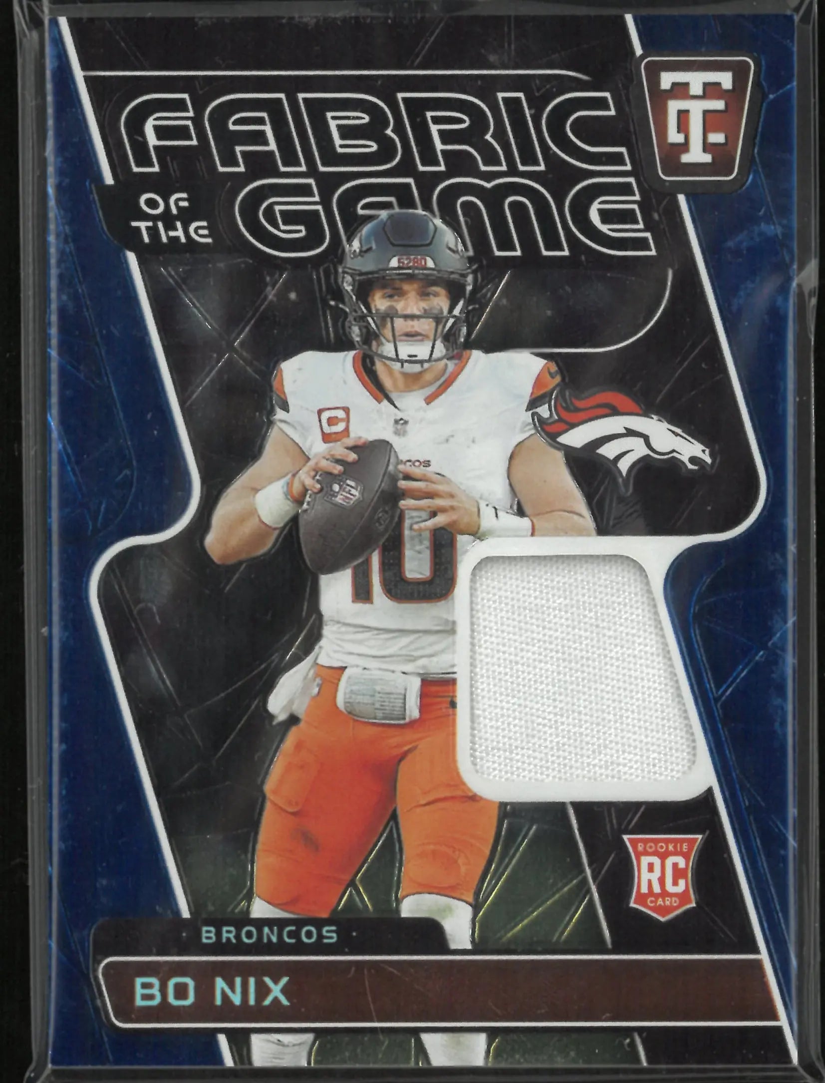 2025 Panini Totally Certified Fabrics of The Game Rookie Patch Bo Nix /75 RC 