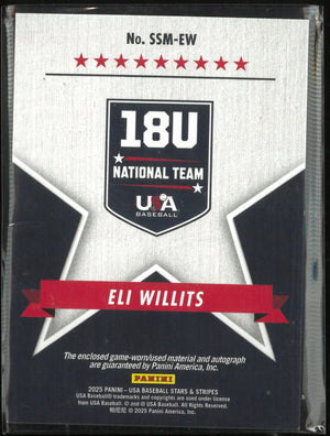 2025 Panini USA Baseball Stars & Stripes Autograph Patch Eli Willits Auto 
