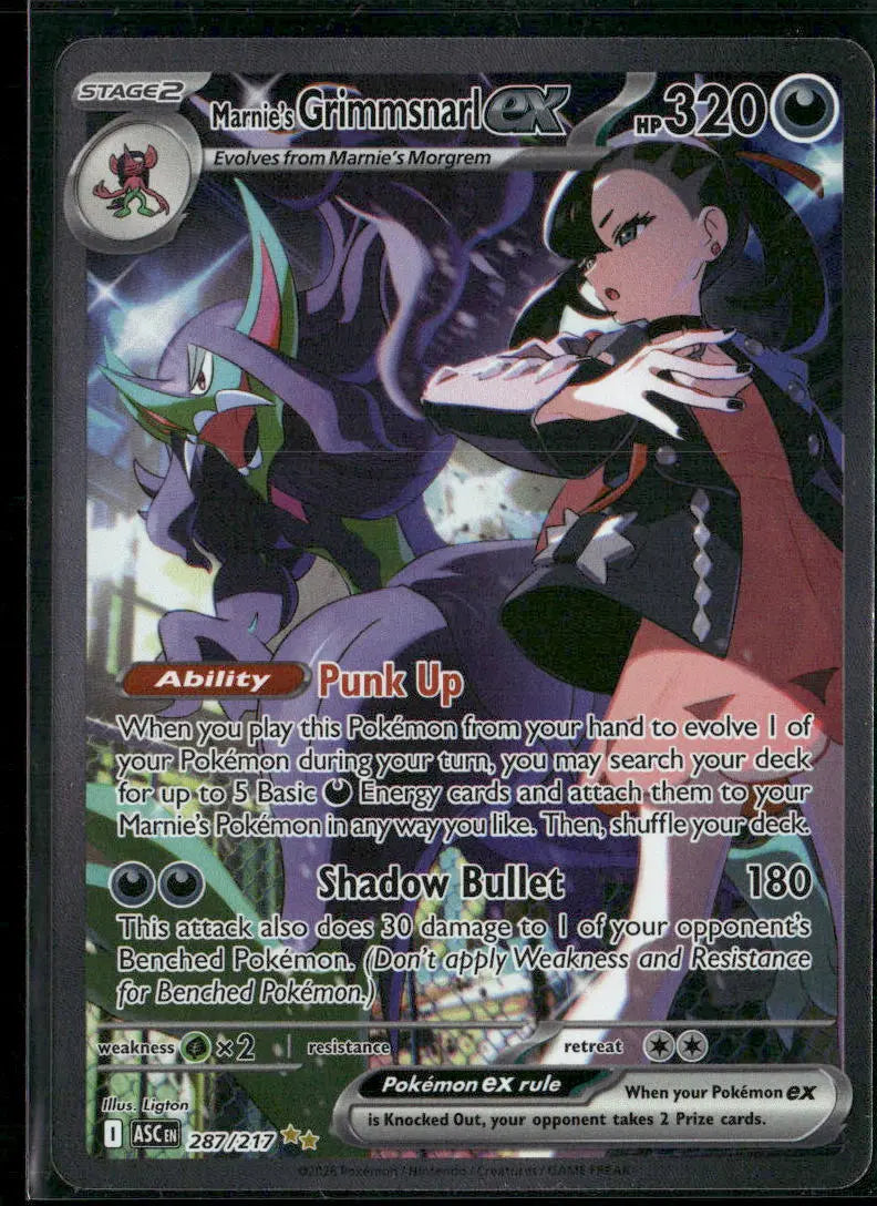 2025 Pokemon ASC Special Illustration Rare Marnie's Grimmsnarl ex 287/217 