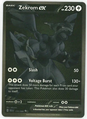 2025 Pokemon Black Bolt Zekrom ex BWR Rare 172/086 