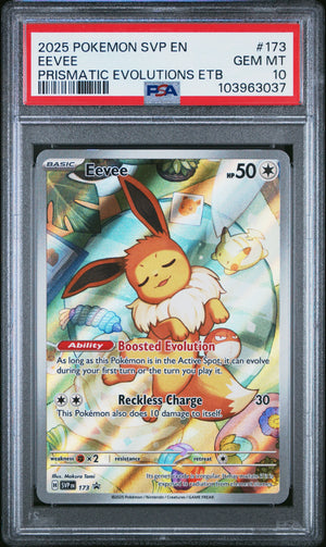 2025 Pokemon Black Star Promo Eevee Prismatic Evolutions ETB PSA 10 #173 
