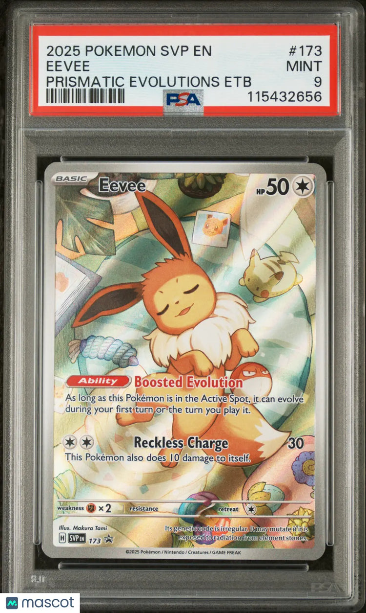 2025 Pokemon Eevee Black Star Promo #173 - Prismatic ETB PSA 9