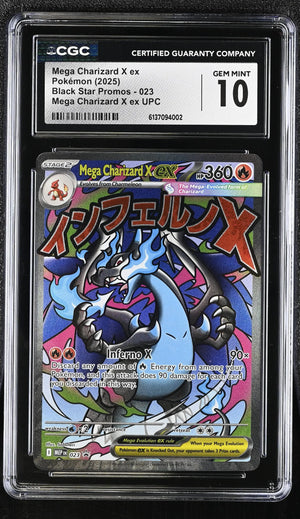2025 Pokemon Black Star Promo Mega Charizard X ex Mega Charizard X ex UPC CGC 10 