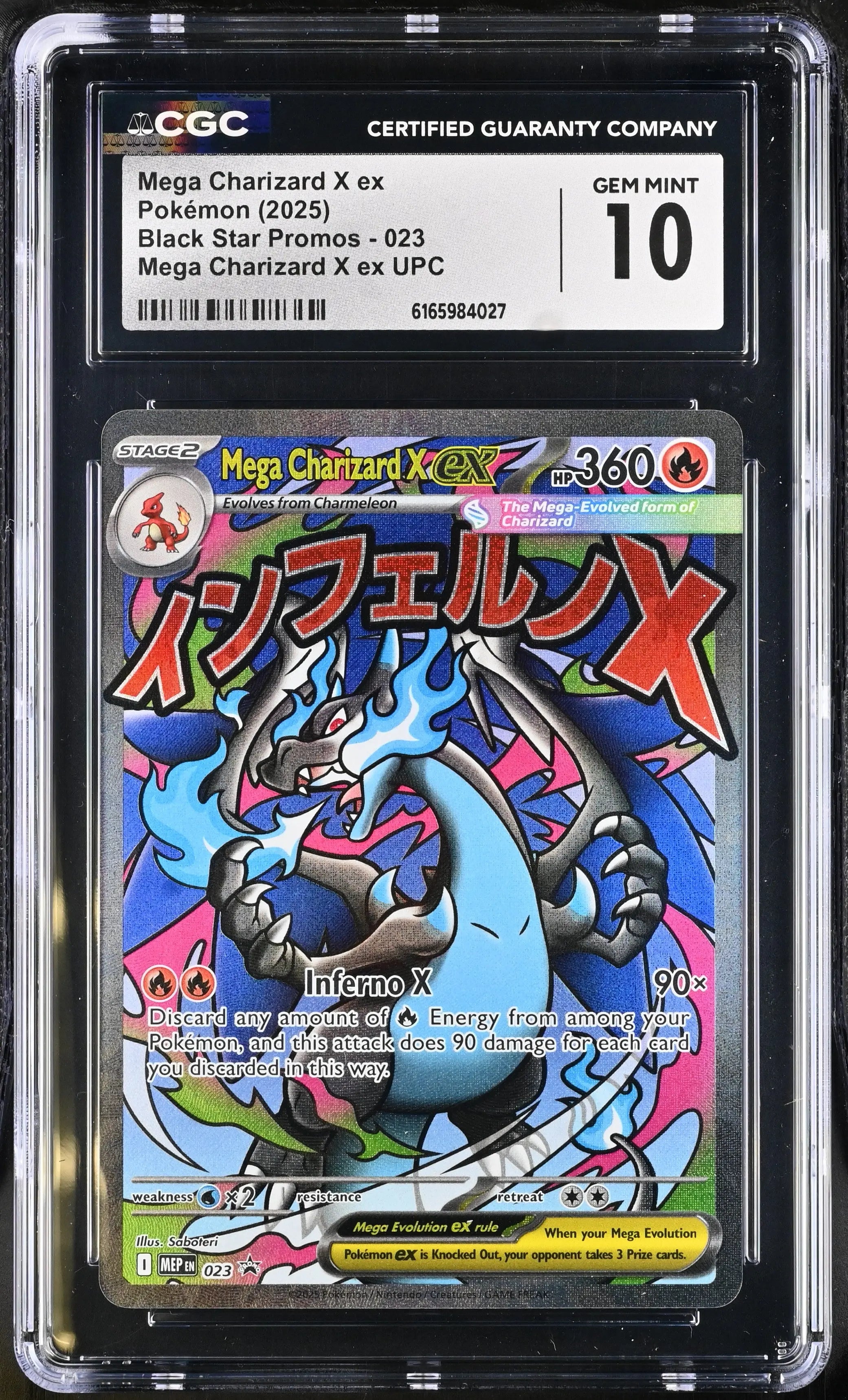 2025 Pokemon Black Star Promos UPC Mega Charizard X ex 023 CGC 10 