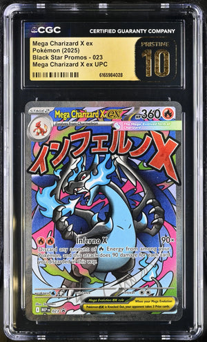 2025 Pokemon Black Star Promos UPC Mega Charizard X ex 023 CGC Pristine 10 
