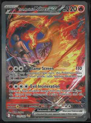 2025 Pokemon DR Special Illustration Rare Team Rocket's Moltres ex 229/182 