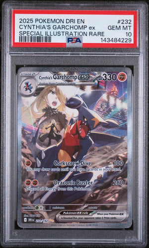2025 Pokemon DRI Cynthia's Garchomp EX Special Illustration Rare 232/182 PSA 10 