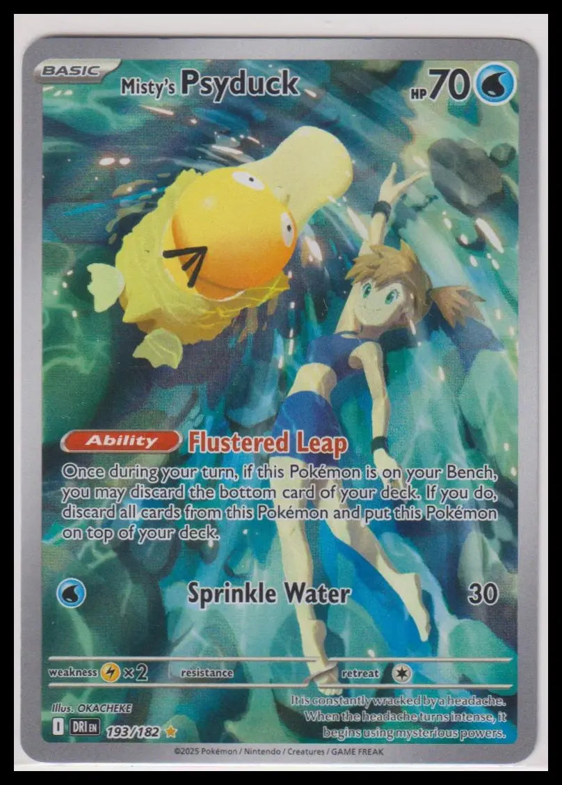 2025 Pokemon Destine Rivals Misty's Psyduck Illustration Rare 193/182 