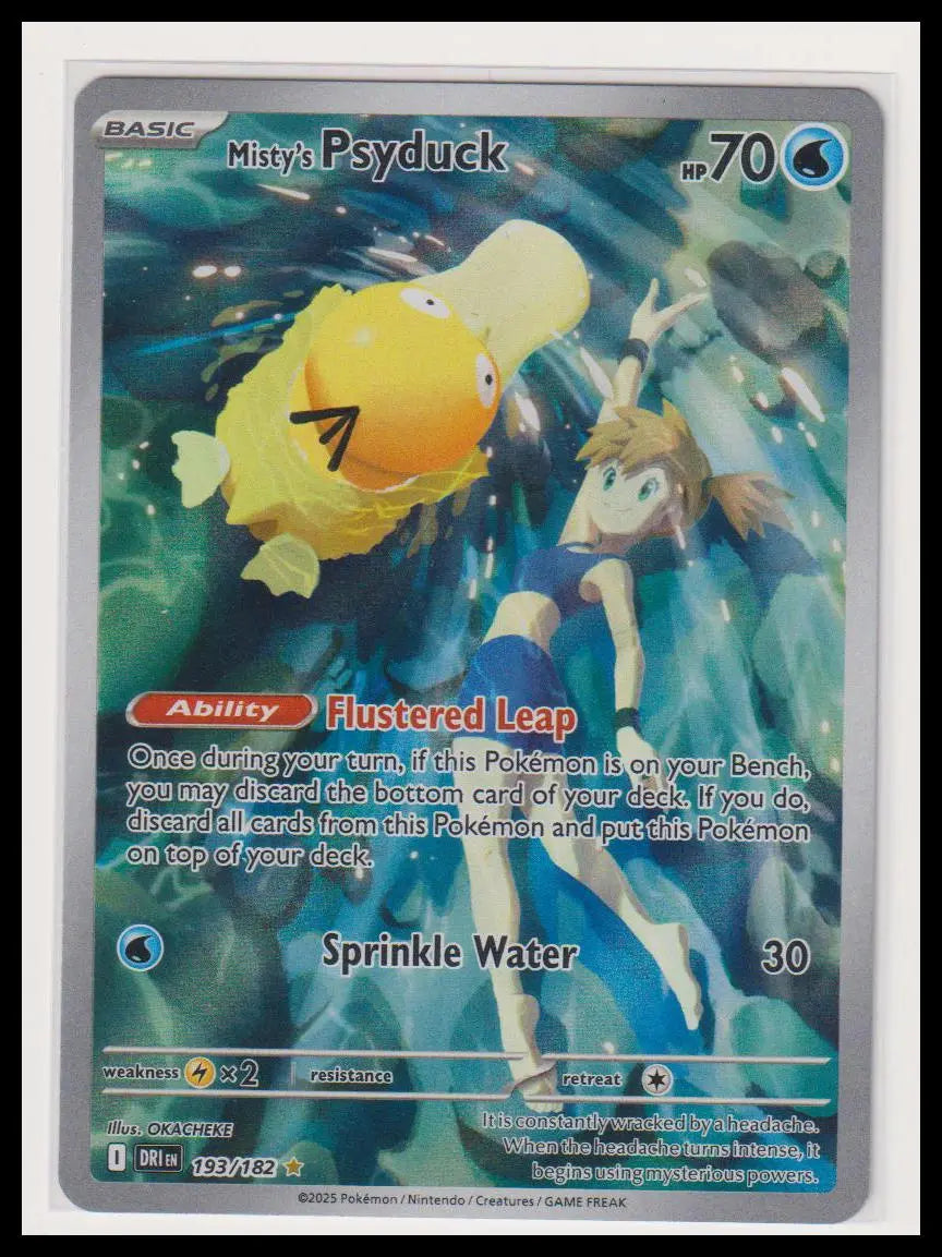 2025 Pokemon Destine Rivals Misty's Psyduck Illustration Rare 193/182 