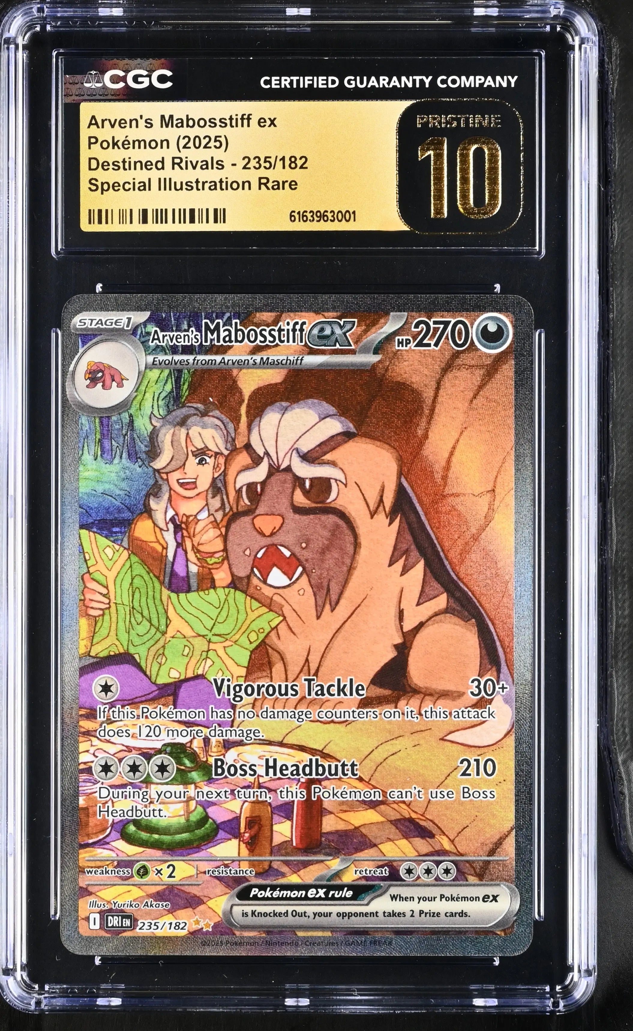 2025 Pokemon Destined Rivals Arven's Mabosstiff ex 235/182 SIR CGC 10 