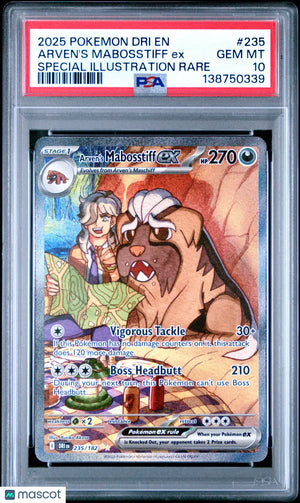 2025 Pokemon Destined Rivals Arvens MabosstiffEX Special Illustration Rare PSA10 