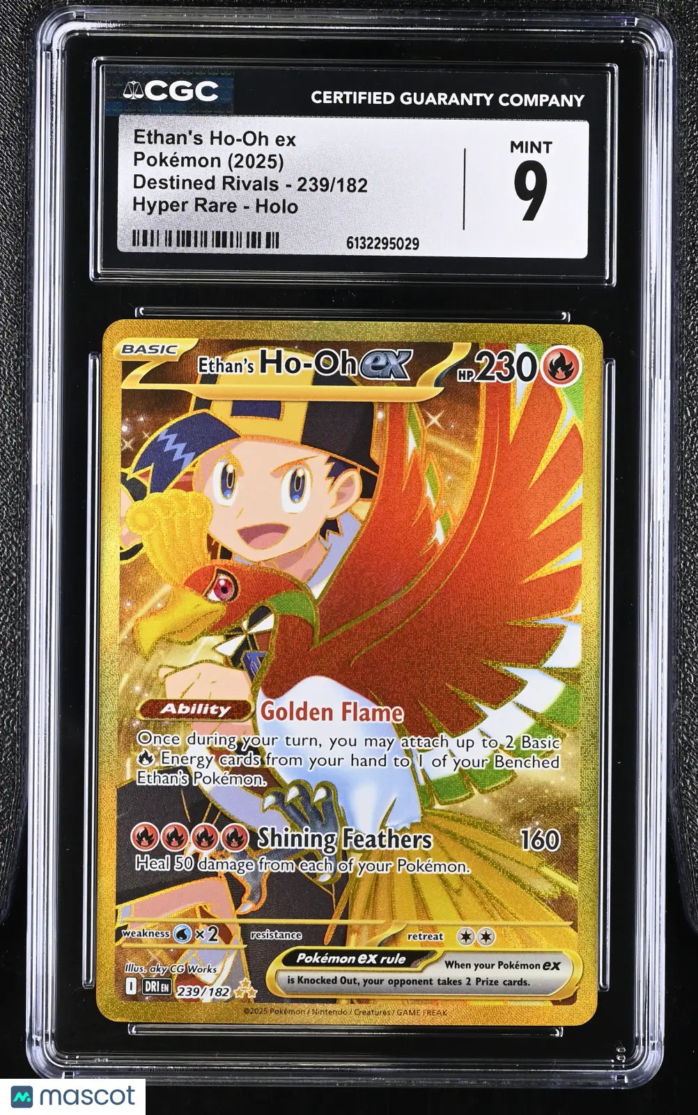 2025 Pokemon Destined Rivals Ethan's Ho-Oh ex Holo Hyper Rare  CGC 9 #239/182 