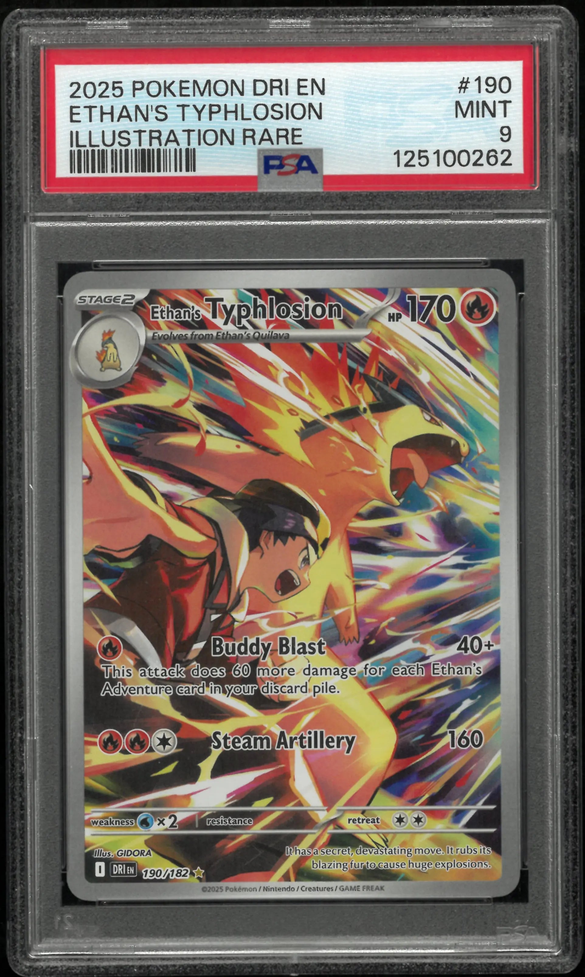 2025 Pokemon Destined Rivals Ethan's Typhlosion Illustration Rare PSA