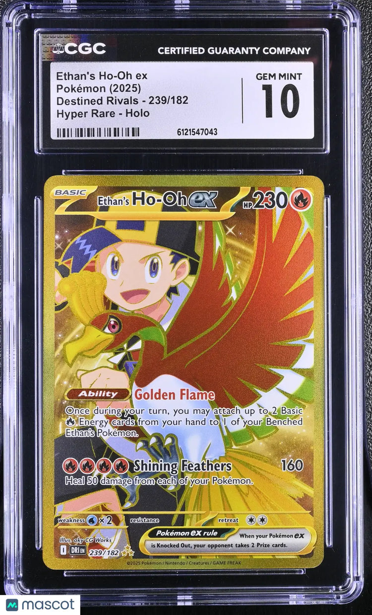 2025 Pokemon Destined Rivals Hyper Rare Ethan's Ho-Oh ex 239/182 CGC 10 