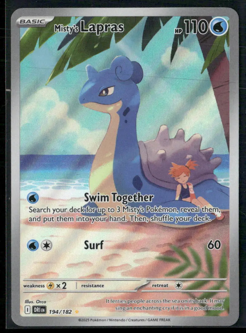 2025 Pokemon Destined Rivals Illustration Rare Misty's Lapras 194/182 