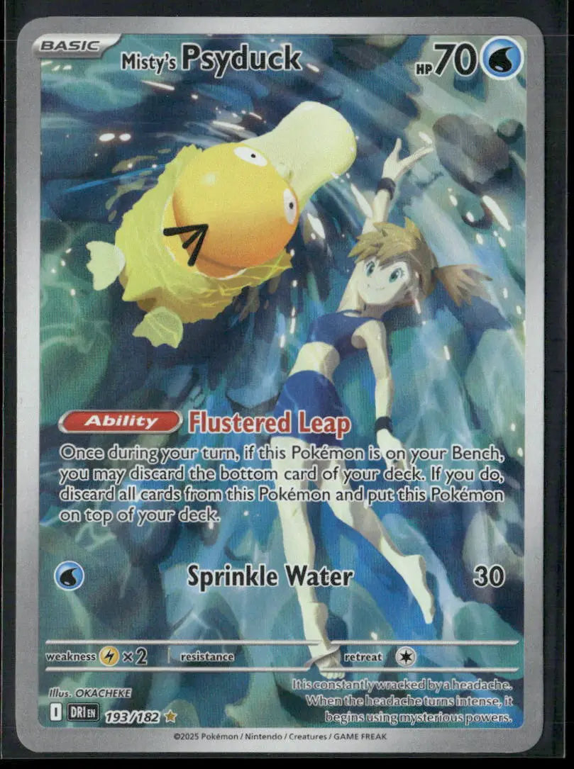 2025 Pokemon Destined Rivals Illustration Rare Misty's Psyduck 193/182