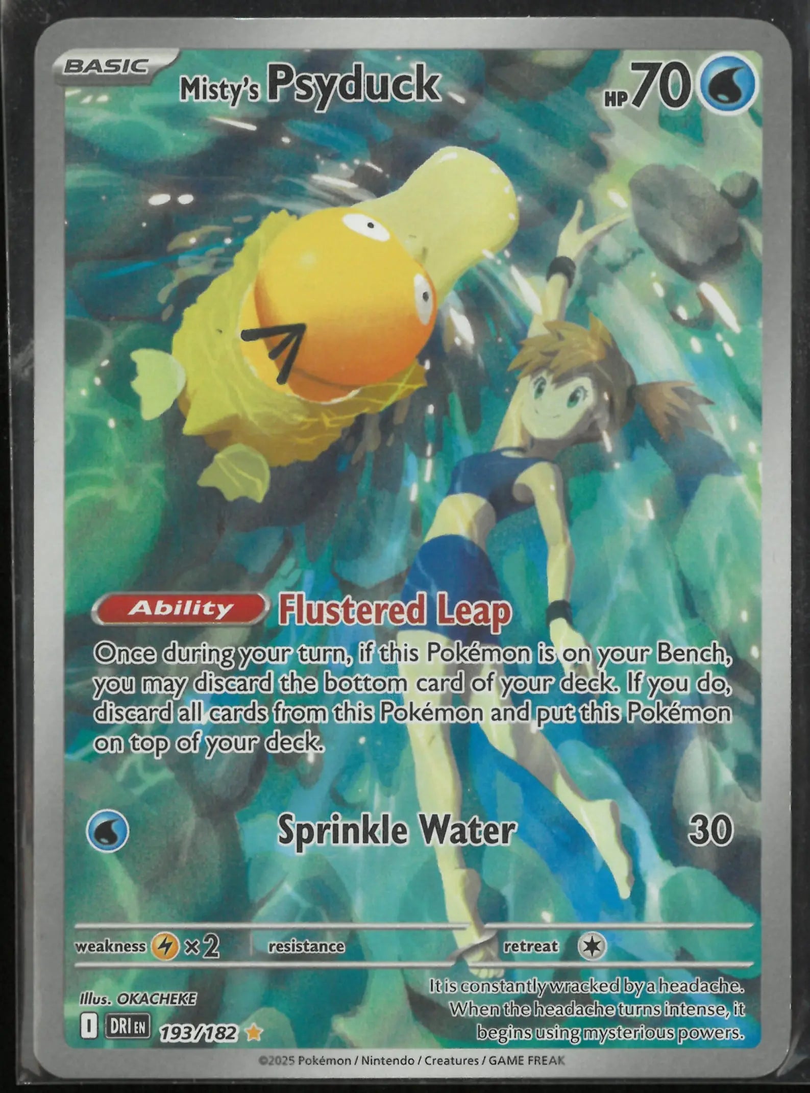 2025 Pokemon Destined Rivals Illustration Rare Misty's Psyduck 193/182 