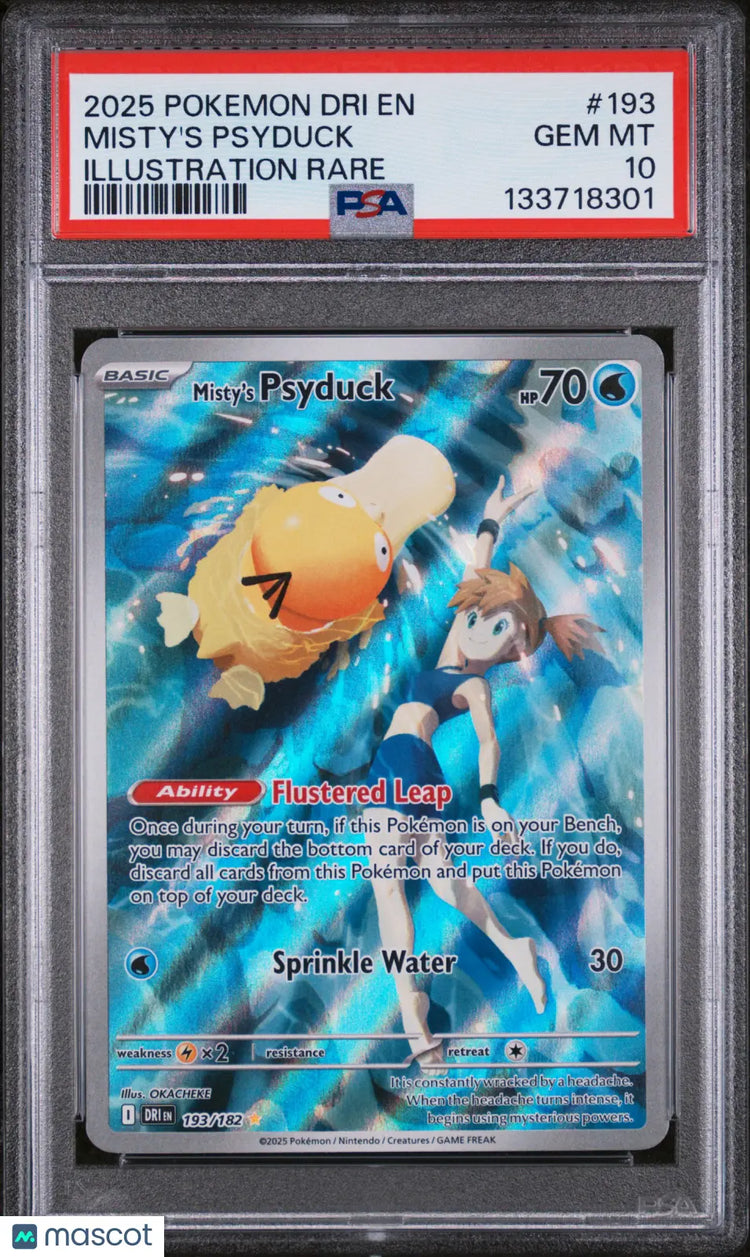 2025 Pokemon Destined Rivals Illustration Rare Misty's Psyduck 193/182 PSA 10 
