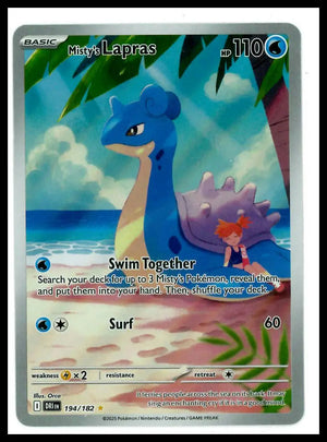 2025 Pokemon Destined Rivals Misty's Lapras Illustration Rare 194/182 