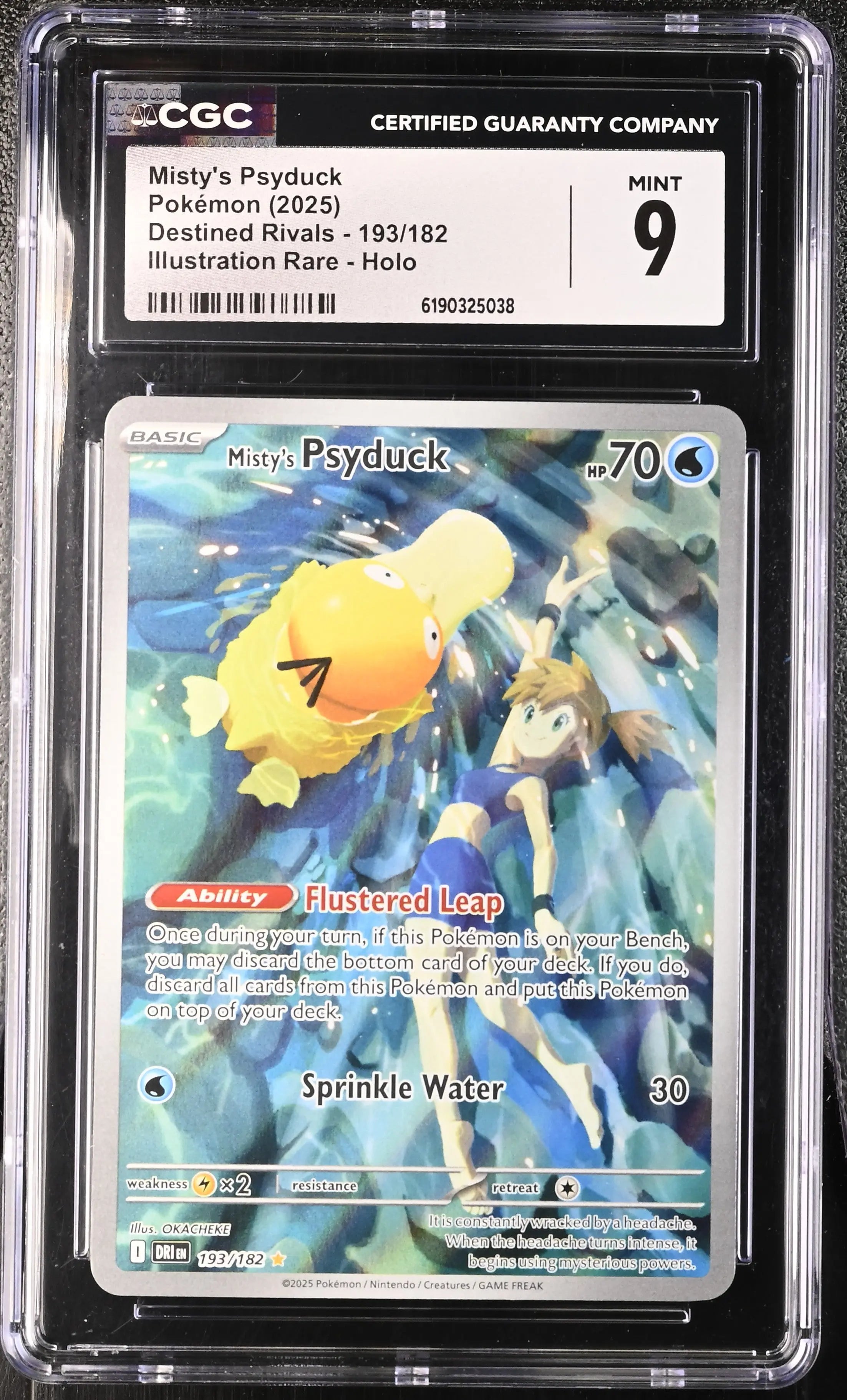 2025 Pokemon Destined Rivals Misty's Psyduck Illustration Rare 193/182 CGC 9 