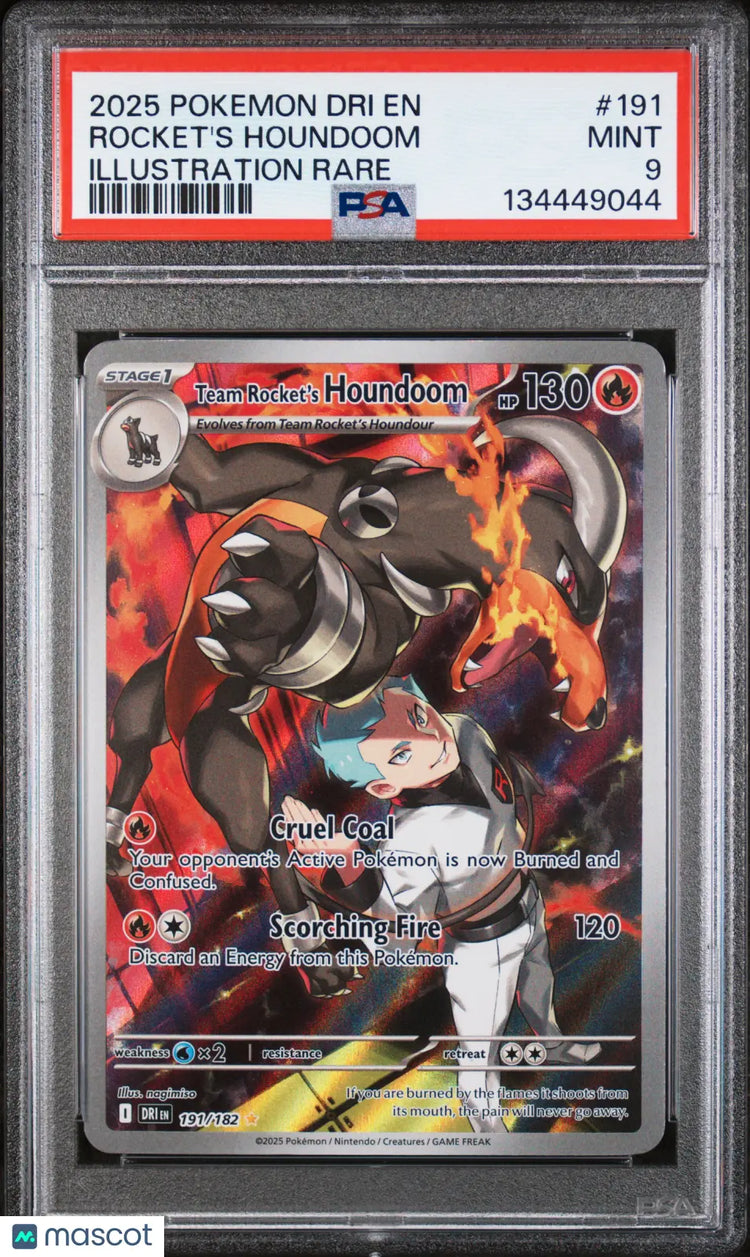 2025 Pokemon Destined Rivals Rocket's Houndoom Illustration Rare PSA 9 191/182 