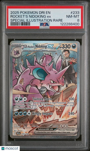 Buy 2025 Pokemon Rocket's Nidoking EX SIR PSA 8 Card Now