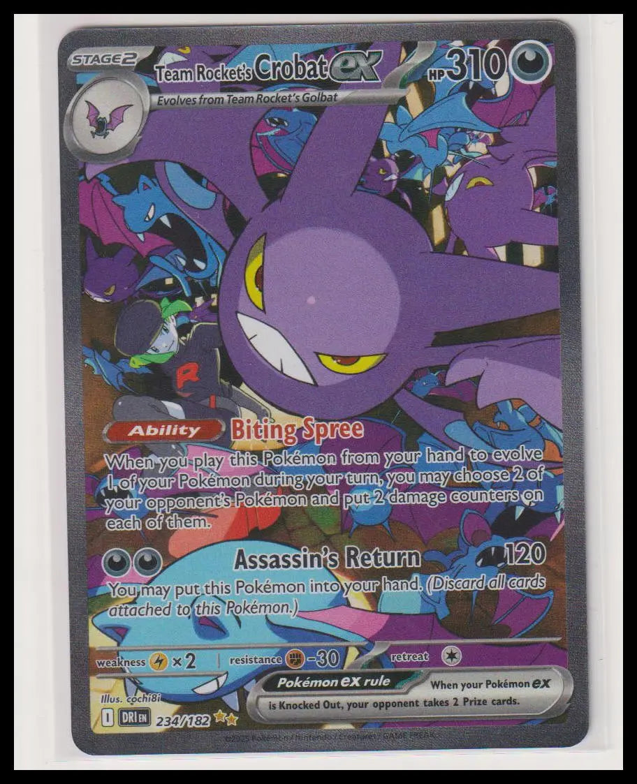 2025 Pokemon Destined Rivals Team Rocket's Crobat ex SIR 234/182 