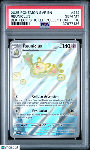 2025 Pokemon EN-SV Black Star Promo Reuniclus BLK Tech Sticker Collection PSA 10 