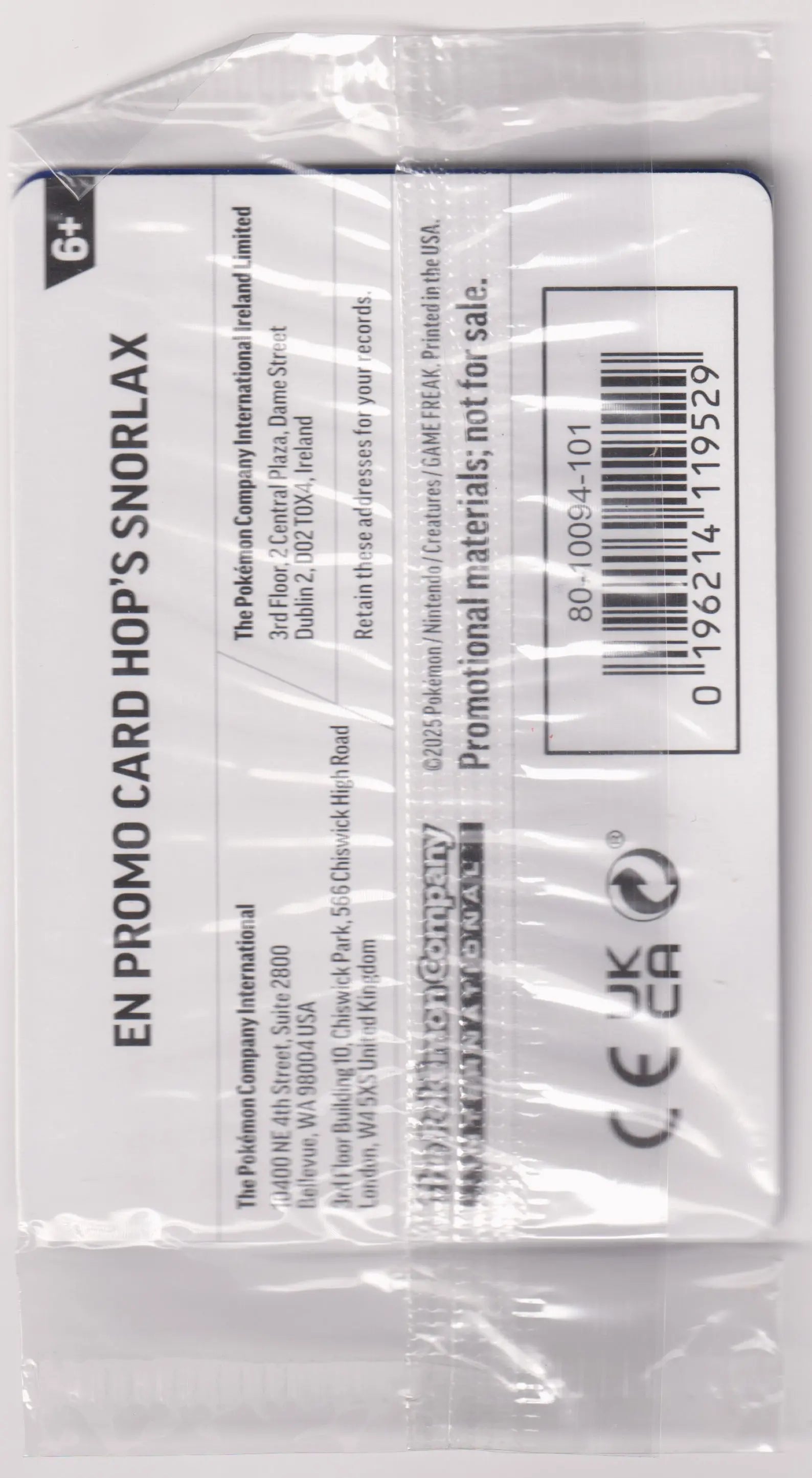 2025 Pokemon Hop's Snorlax GameStop Stamp Promo Cosmos Holo Sealed 