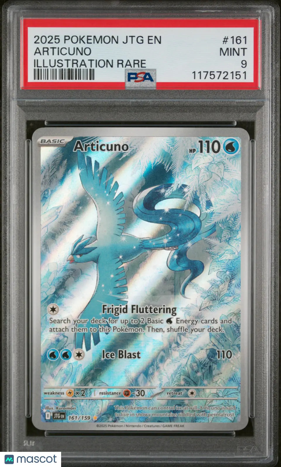 2025 Pokemon JTG EN-Journey Together Articuno Illustration Rare PSA 9 161/159 