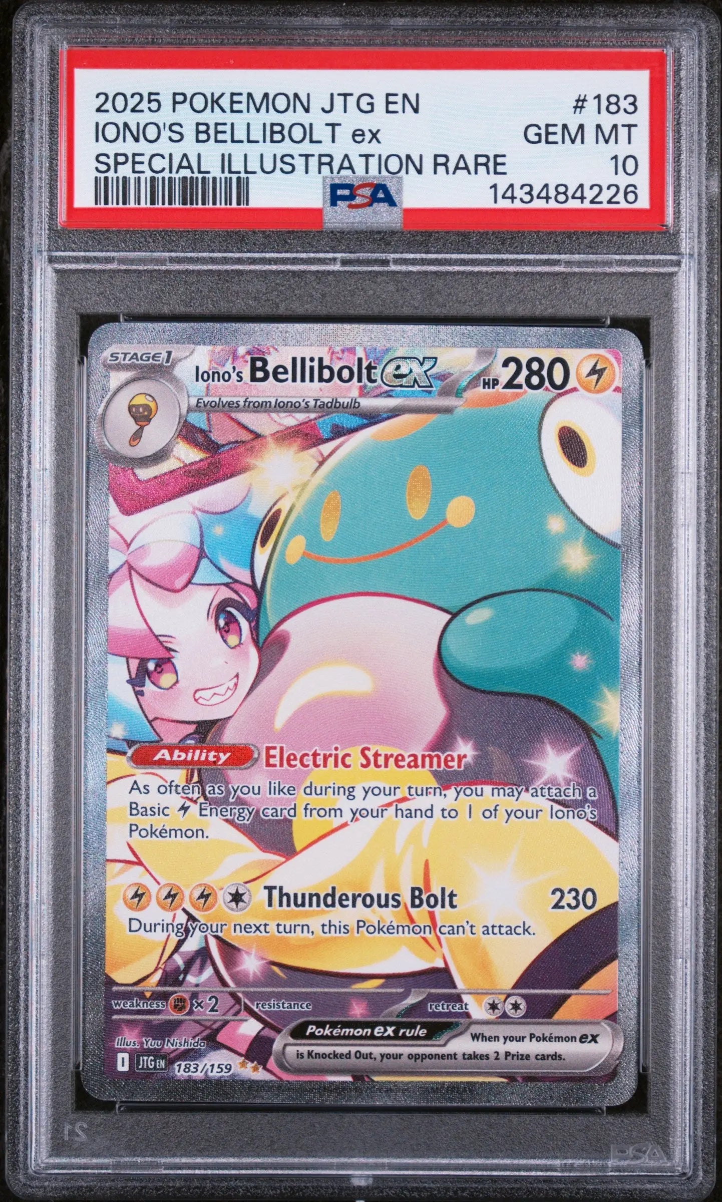 2025 Pokemon JTG  Iono's Bellibolt EX Special Illustration Rare 183/159 PSA 10 