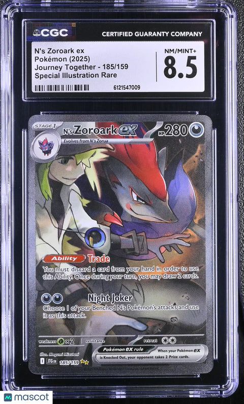 Buy 2025 Pokemon Ns Zoroark ex Card - Rare CGC 8.5 Sale