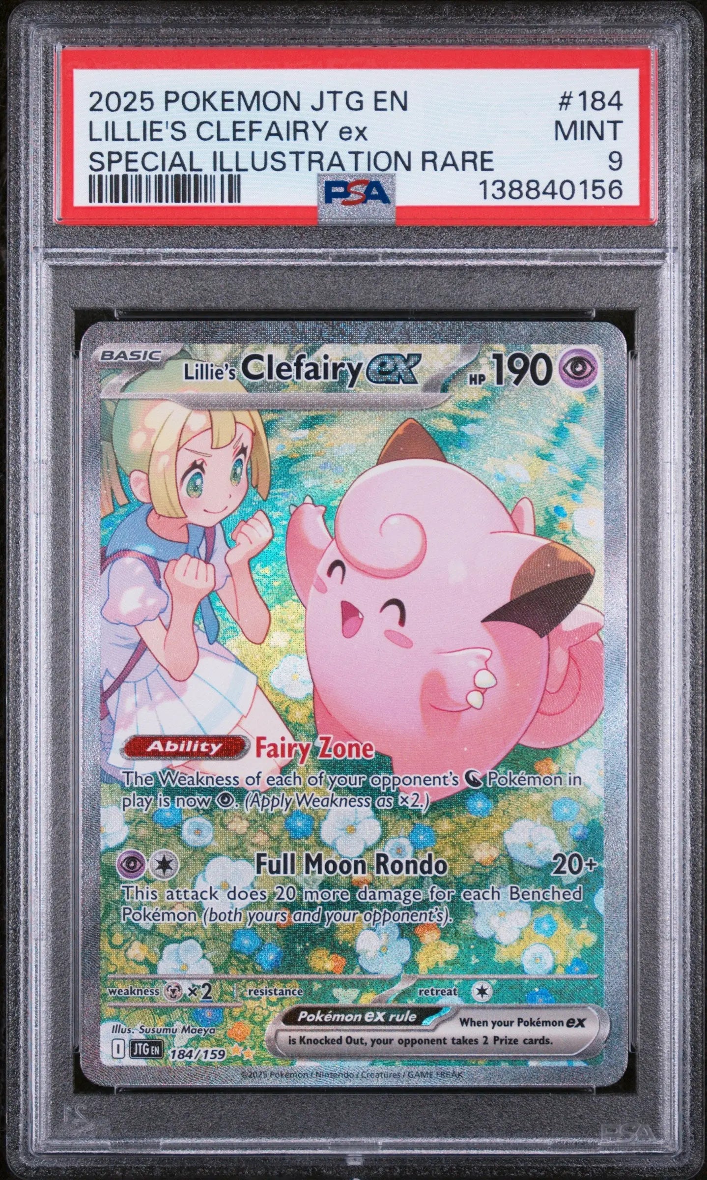 2025 Pokemon Journey Together Lillie's Clefairy EX SIR 184/159 PSA 9 