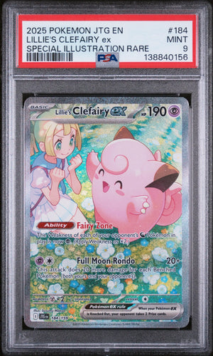 2025 Pokemon Journey Together Lillie's Clefairy EX SIR 184/159 PSA 9 