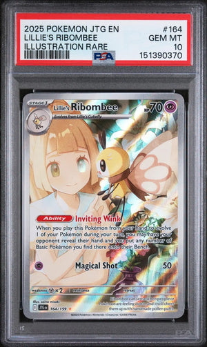 2025 Pokemon Journey Together Lillie's Ribombee Illustration Rare 164/159 PSA 10 