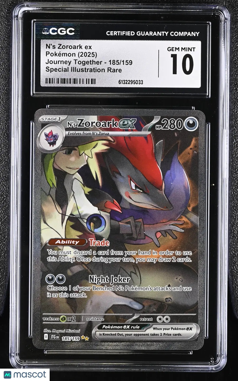 2025 Pokemon Journey Together N's Zoroark ex Special Illustration CGC 10 185/159 