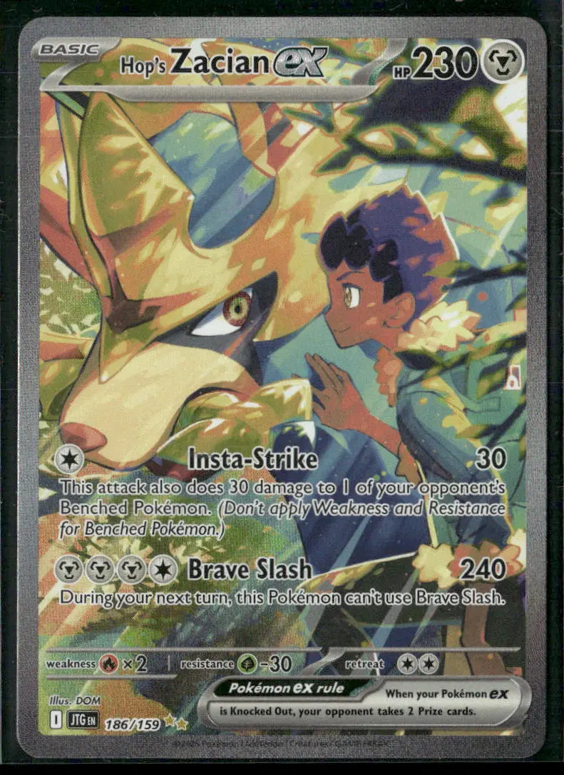 2025 Pokemon Journey Together Special Illustration Rare Hop's Zacian ex 186/159 