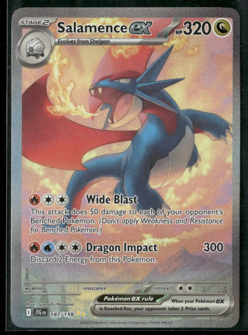 2025 Pokemon Journey Together Special Illustration Rare Salamence ex 187/159 