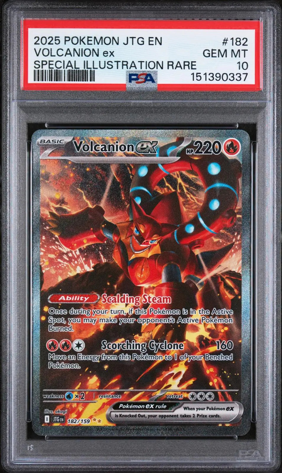 2025 Pokemon Journey Together Volcanion Ex SIR 182/159 PSA 10 