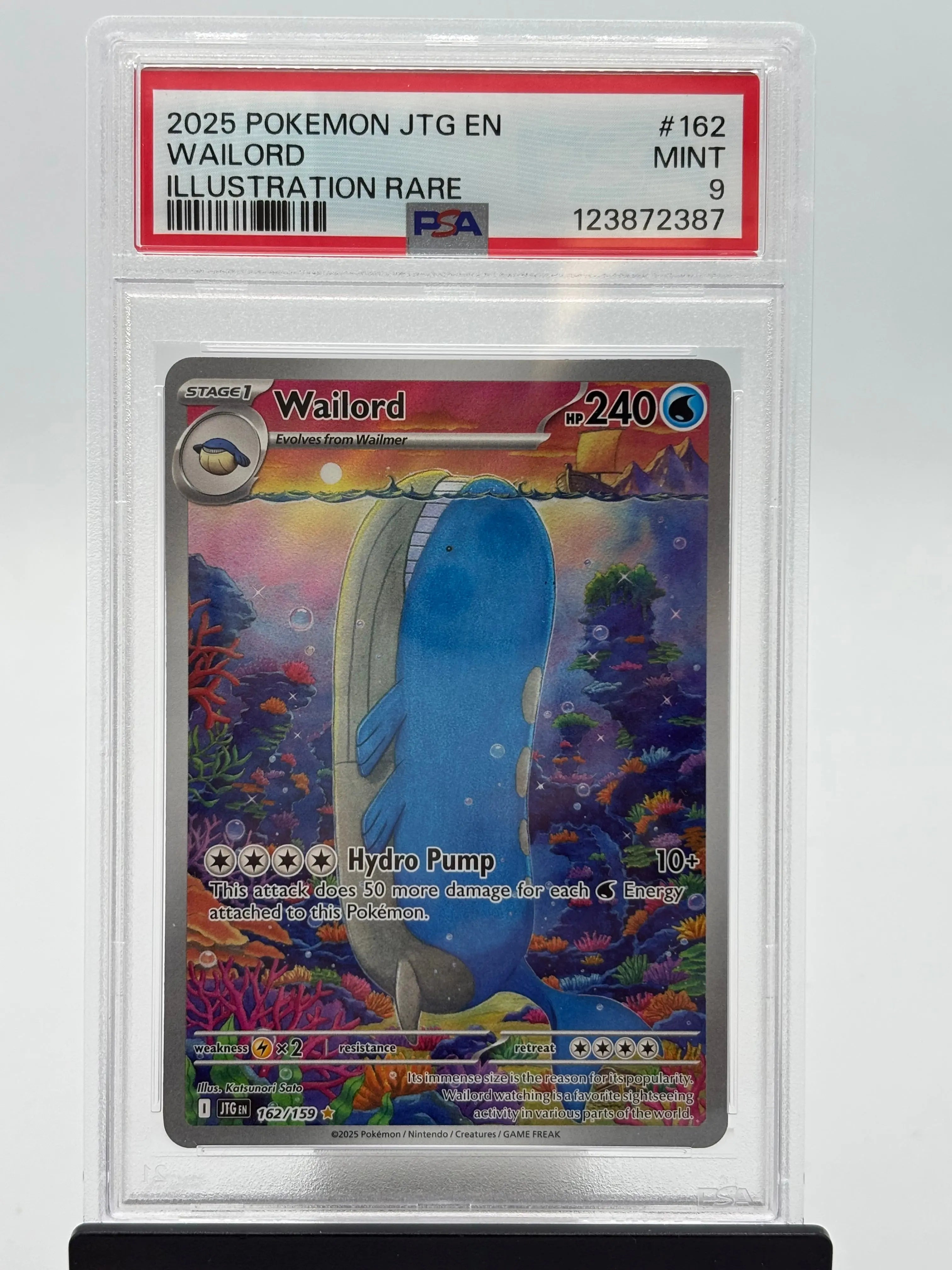2025 Pokemon Journey Together Wailord Illustration Rare 162/159 PSA 9 