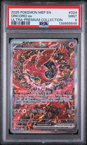 2025 Pokemon ME Black Star Promo 024 Oricorio Ex Ultra-Premium Collection PSA 9 