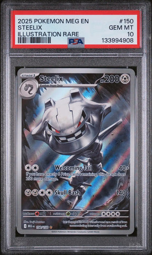 2025 Pokemon MEG EN Mega Evolution Steelix Illustration Rare 150/132 PSA 10 