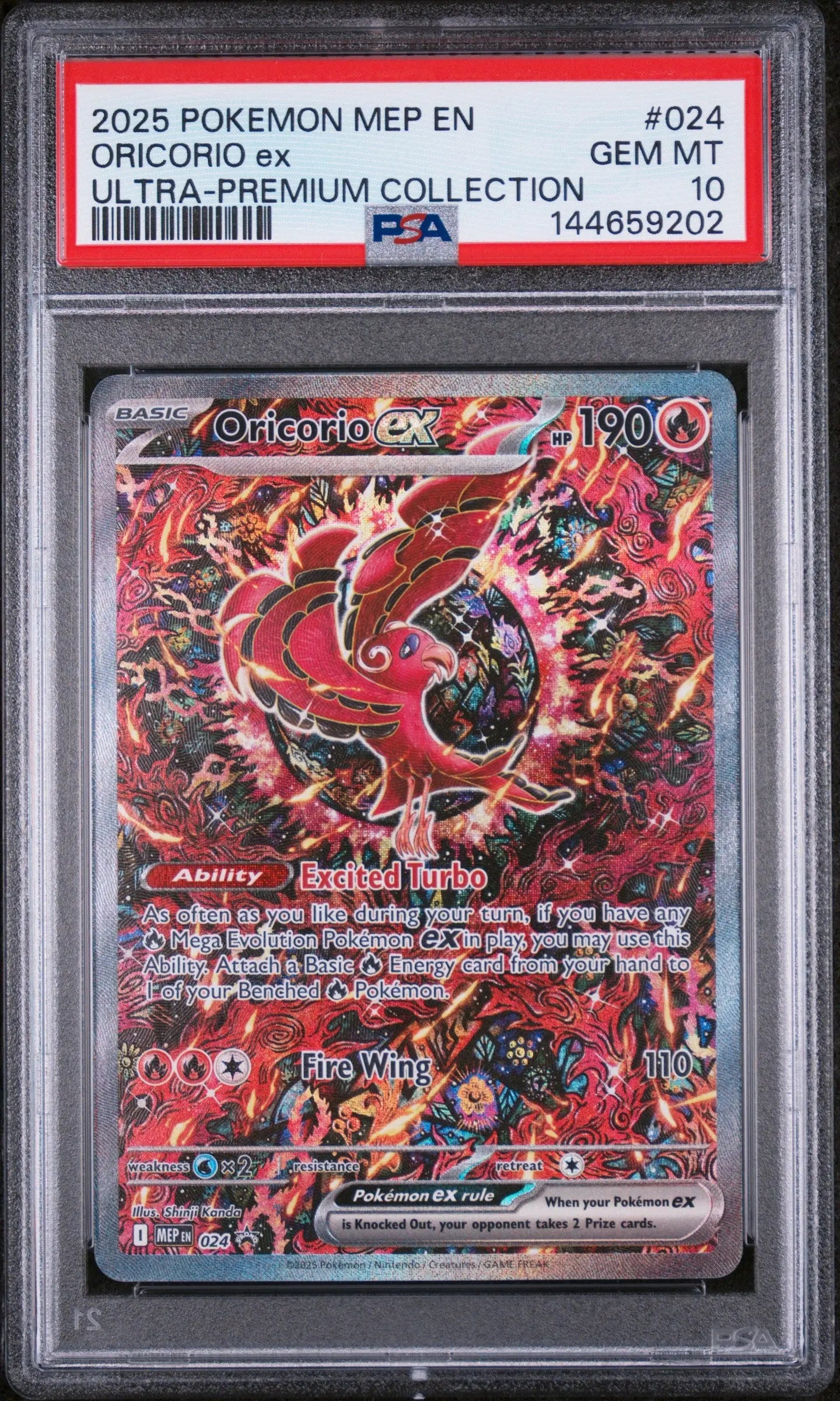 2025 Pokemon MEP EN-Me Black Star Promo Oricorio EX UPC PSA 10 #024 