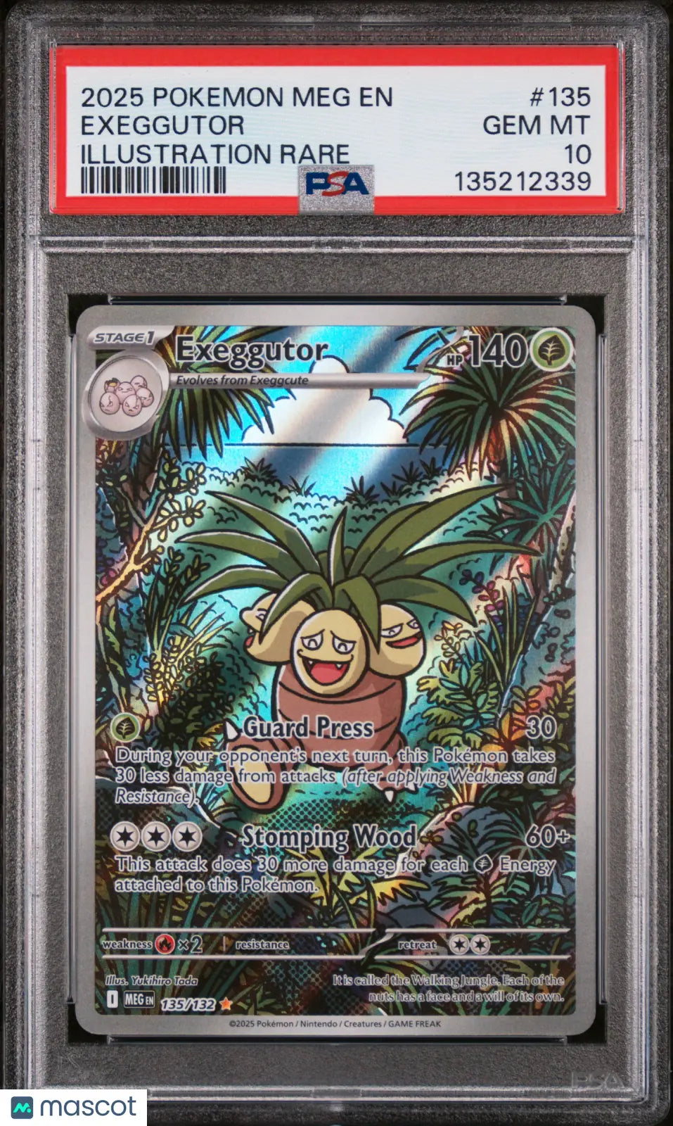 2025 Pokemon Meg EN-Mega Evolution Exeggutor Illustration Rare PSA 10 135/132 