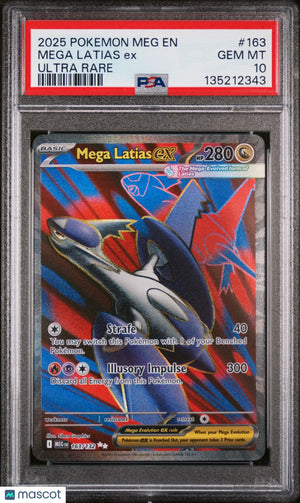 2025 Pokemon Meg EN-Mega Evolution Mega Latias EX Ultra Rare PSA 10 163/132 