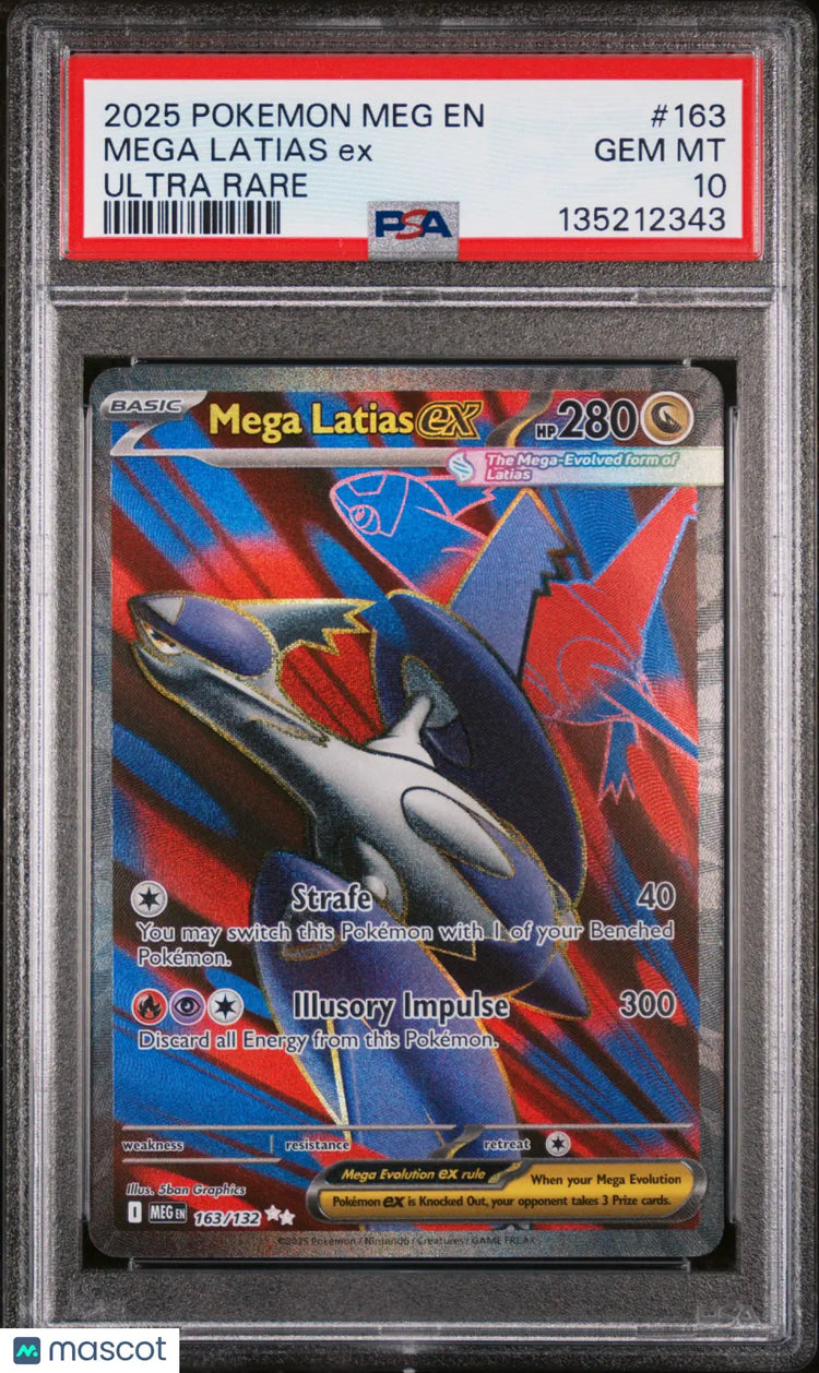 2025 Pokemon Meg EN-Mega Evolution Mega Latias EX Ultra Rare PSA 10 163/132 